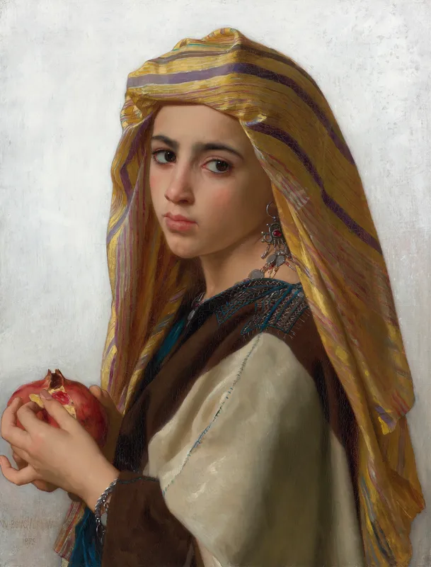 Girl with a pomegranate (1875) by William Bouguereau